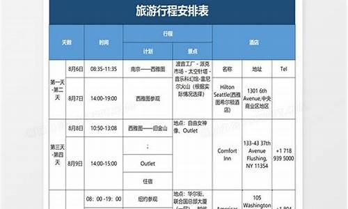 旅游线路表格模板_旅游路线表格怎么做最新